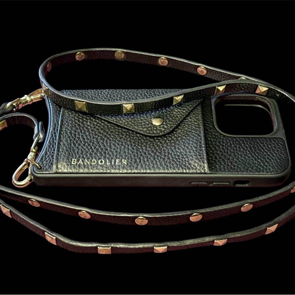 Bandolier Black Leather iPhone 14 Pro Max Case
